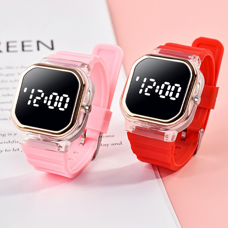Led elektronisk digital gummiklokke for kvinner tilfeldig enkel silikon dameklokke herre montre femme zegarek damski