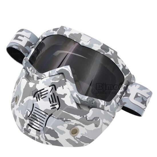 Máscara de casco facial Vintage, gafas desmontables para Motocross, Scooter, Jet, máscara, gafas de sol, esquí, Skate: Model 4
