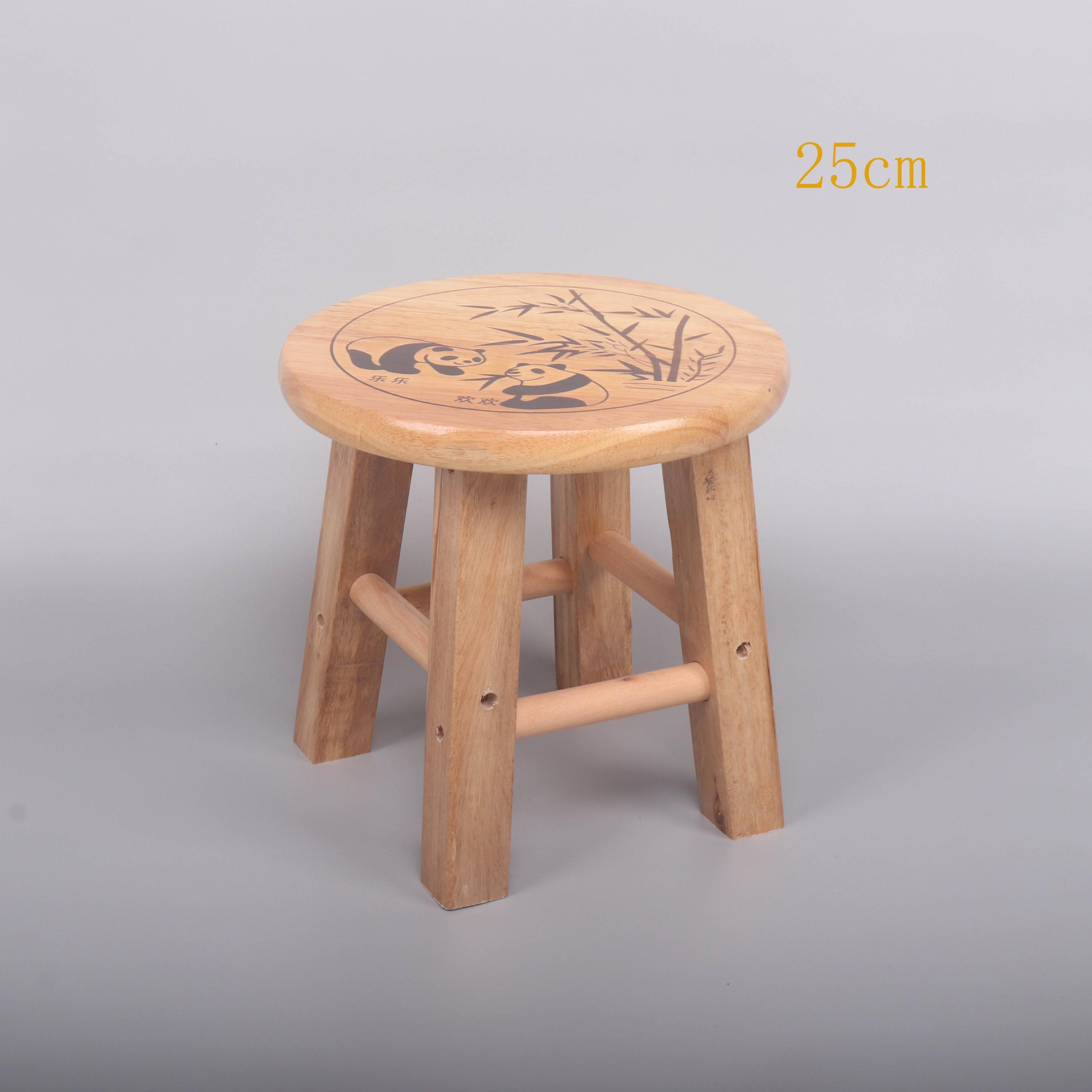 Massiv træ skammel børn skifte sko taburet bord skammel home pad fod måltid: Mønster 25cm høj