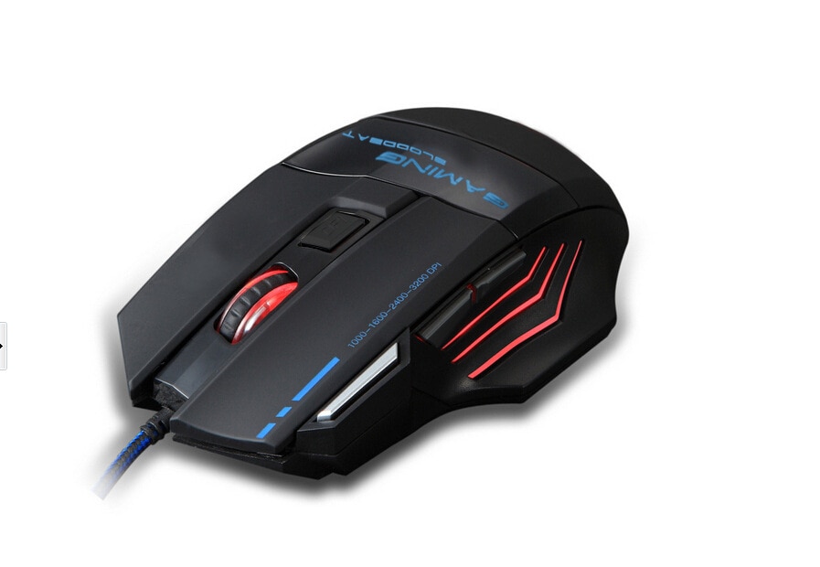 Mouse 5500 DPI 7 Button LED Optical USB Wired Gaming Mouse For QCK DOTA2 World Of Tanks Pro Gamer INGT