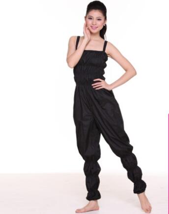 For Women Running Sauna Suit Weight Loss Fat Burning Slimming Pants Sportswear Body Sculpting Sweat Pants: black / L