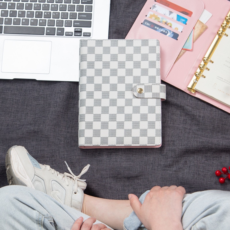 A5 Notebook Losbladige Hoogwaardige Lederen Cover Lattice Notebook & Journal Schedule Boek Notebook Lederen Case