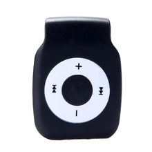 Super pequeño Mini Clip Metal USB reproductor MP3 soporte Micro SD TF tarjeta música Media # T2: Black 