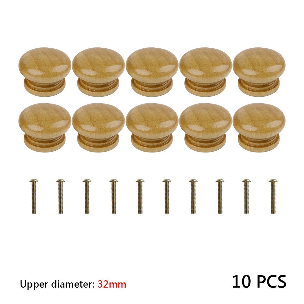10 stk treknott skuff trekker skap garderobehåndtak 24mm 27mm 32mm runde knotter kjøkkenmøbler maskinvare mye: 32mm gule