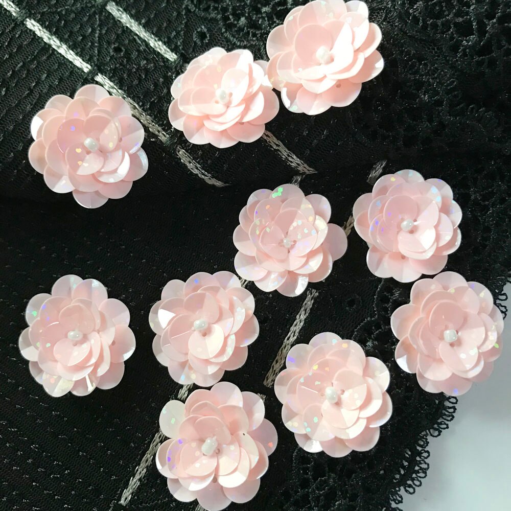 10 Teile/los Pailletten Blumen Patches Nähen Auf Perlen Applique Kleidung DIY Schuhe Taschen Zubehör