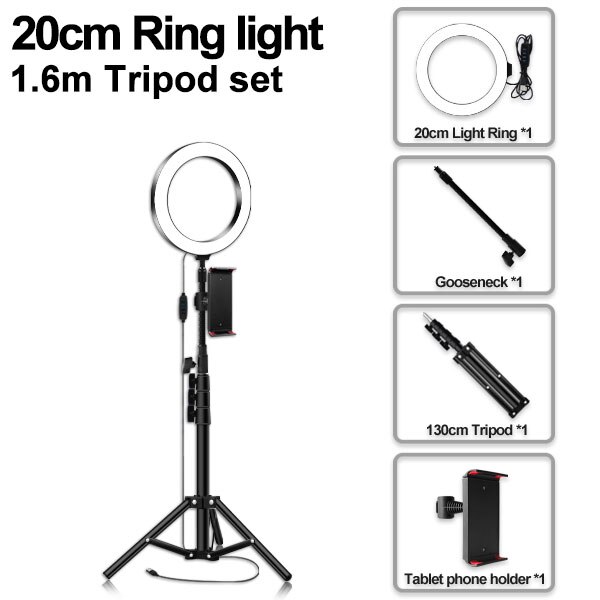 10 inch ringlamp met statief, telefoonhouder voor ipad, fotografie, studiovideo, led-ringlamp 5600k met usb-aansluiting voor make-up: Roze