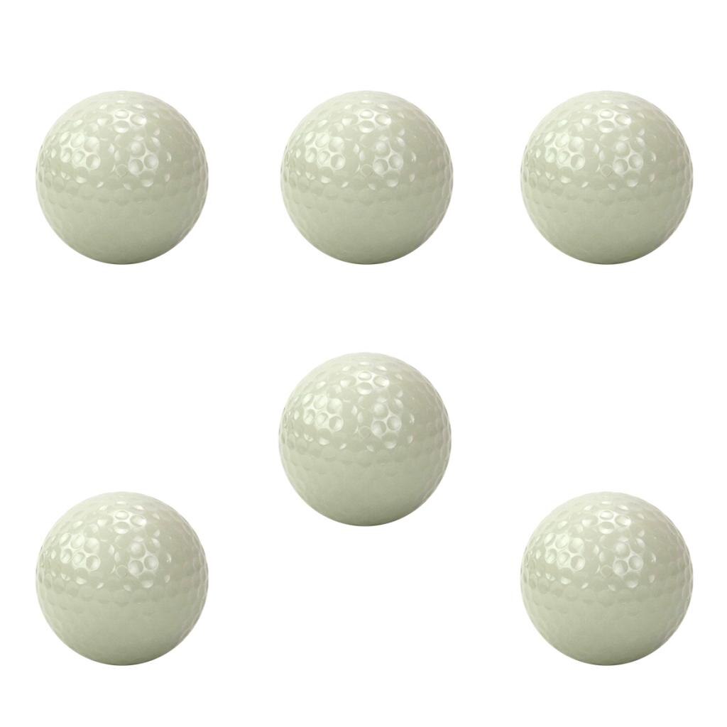 6 stk natgolf selvlysende golfbolde fluorescerende langtidsholdbart stærkt sollys glød golfkølle tilbehør