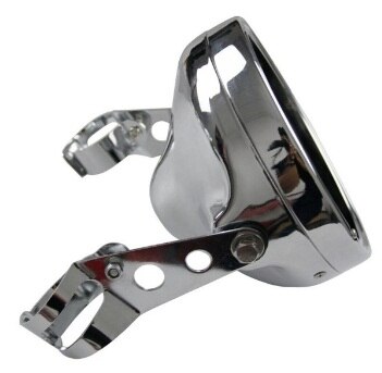 7 inch LED Headlight Moto H4 Projector DRL Halo Headlamp with 7 inch black Housing bucket Motorcycle Accessories: Chome Housing