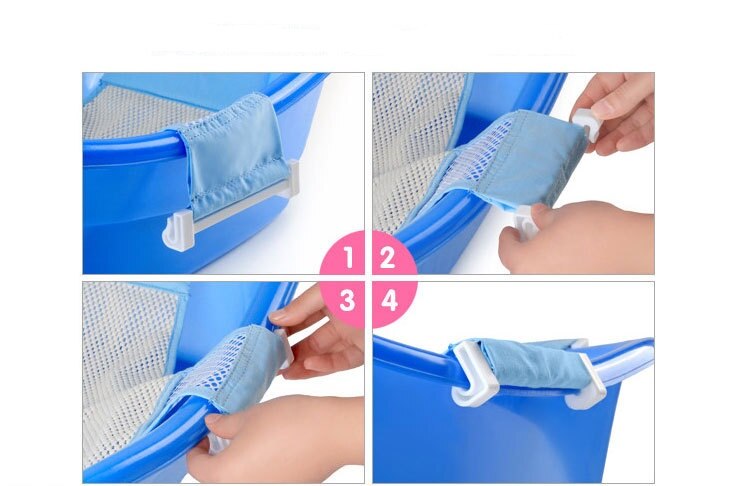 Adjustable Baby Bathtub Sling Foldable Baby Bath Tub Pad Portable Baby Bath Tub Accessories Cross Non-Slip Safety Sling YP05s