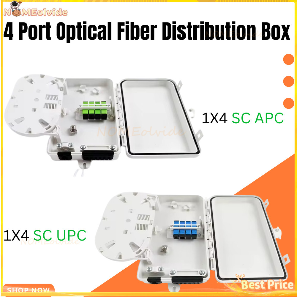 FTTH Core Termination 4 Port Optical Fiber Distribution Box FTTX Fiber Optic Splitter Box