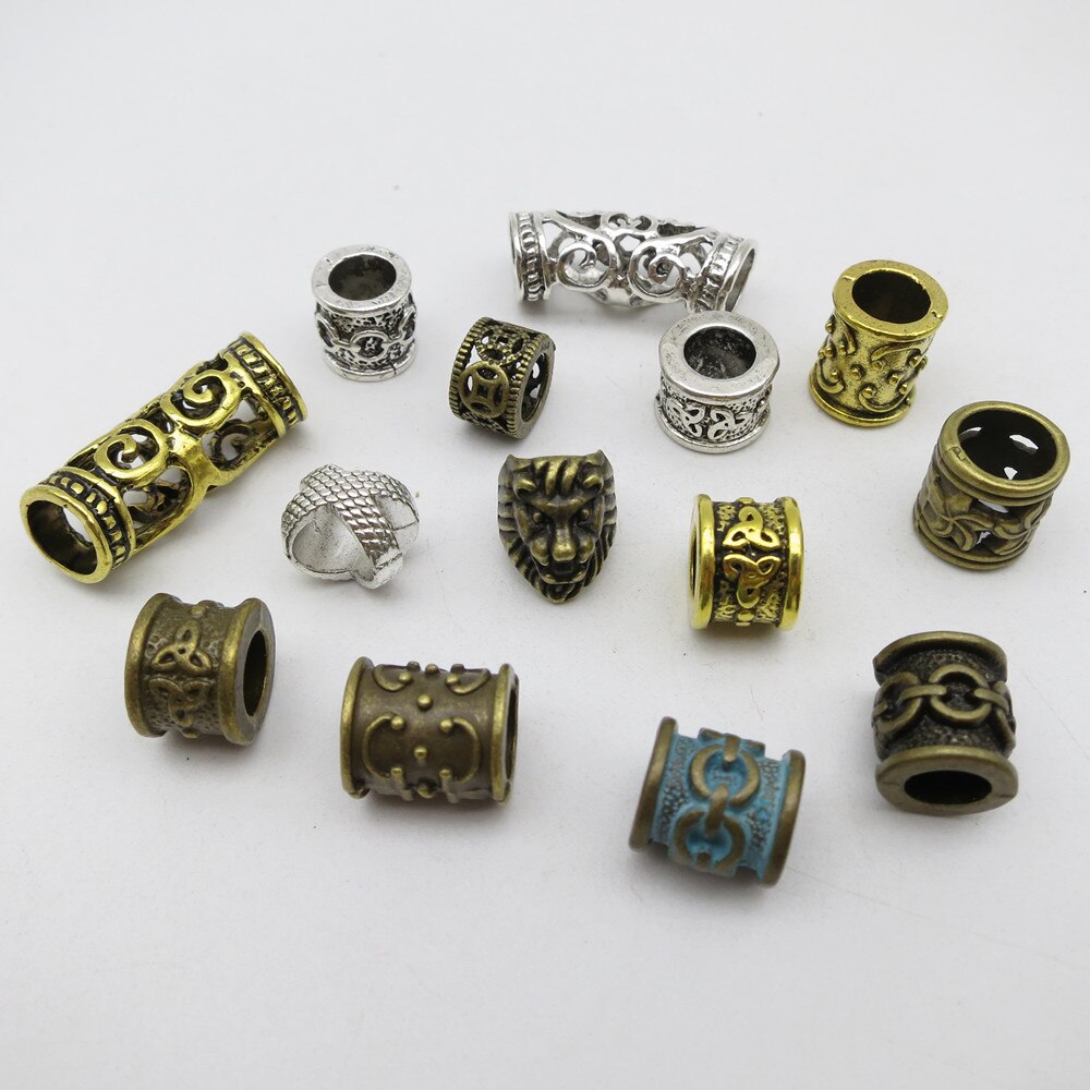 5 st olika stilar viking rune hår fläta dread beard dreadlock pärlor ringar tub för kvinnor män tillbehör