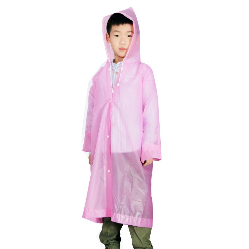 Bærbar eva matte ikke-engangs regnfrakke anti-epidemisk dragt unisex miljøponcho til voksne børn: Barn pink