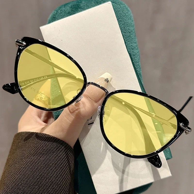 Gafas de visión nocturna para miopía, gafas de ojo de gato para la visión cercana para conducir, gafas graduadas terminadas, dioptrías Unisex de 0 a 4,0: Blanco / +150