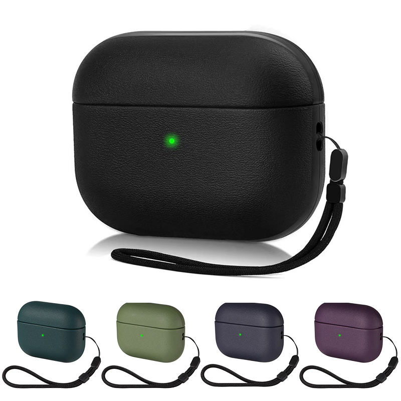 Leather Textured TPU Headphone Cover For Apple Airpods Pro 2 Case Wireless Earphone Case For Airpods Pro 3 2 1 Coque Bumper