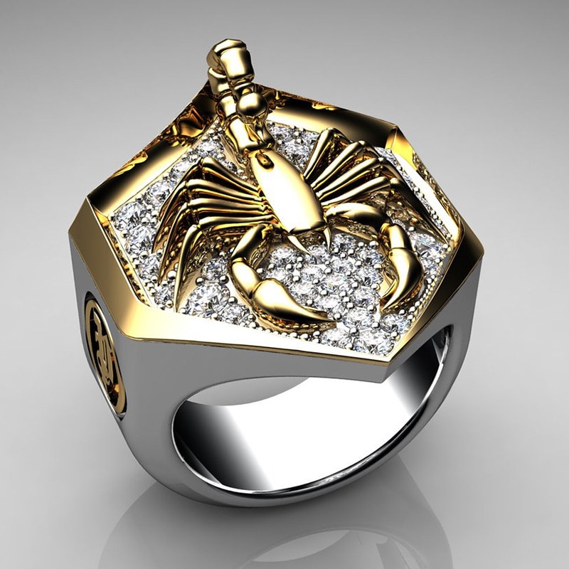 Anillos de escorpión exagerados para hombres y mujeres, anillo de Metal gótico de Animal Punk Rock, joyería de aniversario Vintage, de