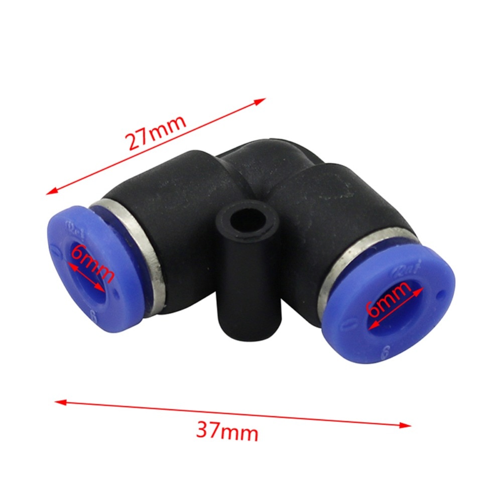 5 pcs 6mm L Vormige Quick Connector 90 Graden Butt Quick Connectors Pneumatische Buisleidingen Lage Druk Mist Koeling reptiel Tool