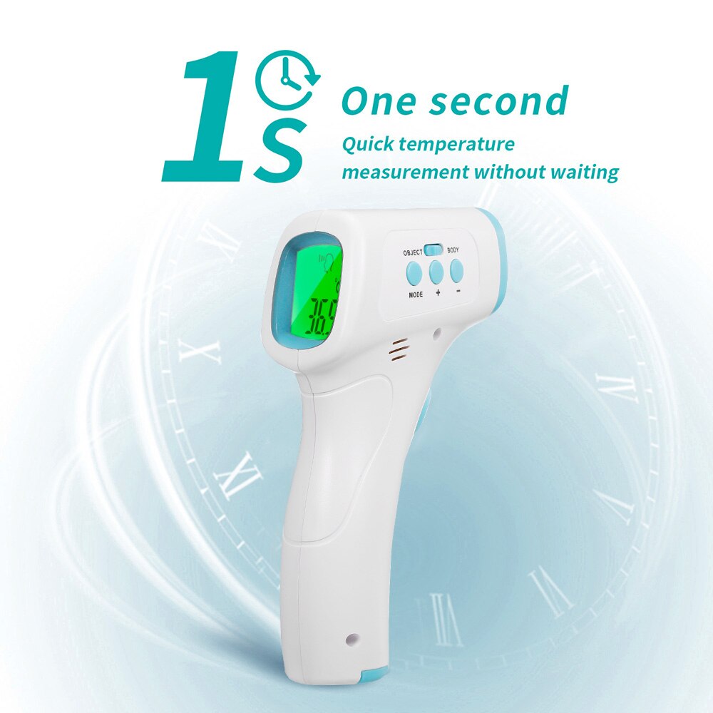 VIP Non-contact Infrafred Thermometer Forehead Ear Thermometer 0.5s Fast Reading Beep Alarm LCD Display 3-color Backlight