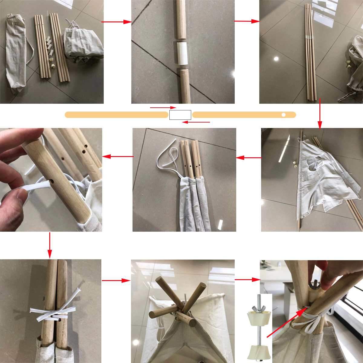 1.3M-1.6M Baby Tents Teepee Triangle Tent Kids Playhouse Cotton Canvas Pretend Play Tent Decoration Game House Boy Girls