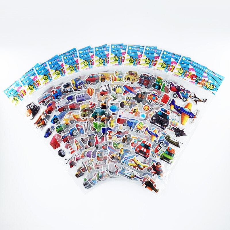 12 hojas/juego de pegatinas de dibujos animados 3D con de peces marinos para niños, pegatinas para álbum de recortes de PVC con burbujas para niños y niñas, bonito: Lavanda
