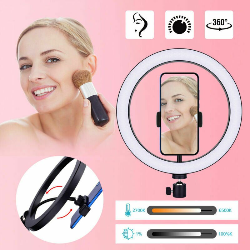 LED Ring Light 10Inch Dimmable Selfie Lamp Photography Camera Phone Light for Makeup Video Live Studio