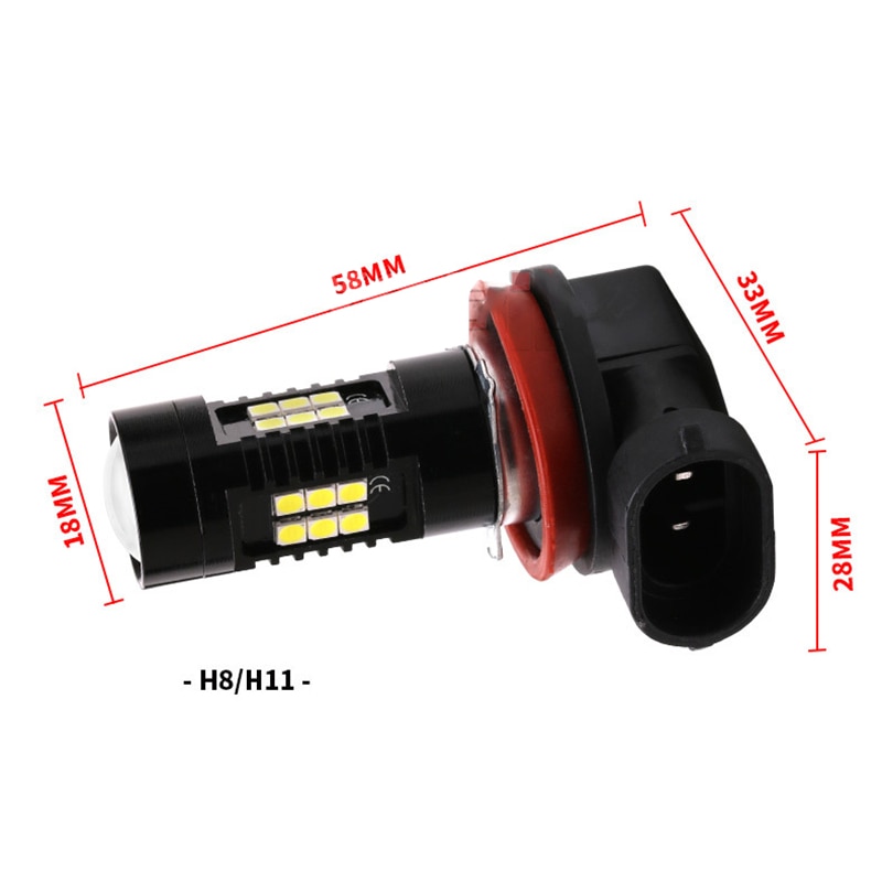 LED Car Bulbs H8 H11 9005 9006 21 SMD 3030 Super Bright Auto Led Bulb Lamp 6000K Fog Light Cars Driving Lamp DRL 12-24V 21W