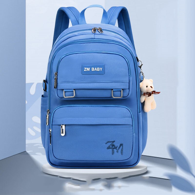 Wasserdicht Schulranzen Männer Rucksack Orthopädische unisex freundlicher Schule taschen Für jungen mädchen Schule Rucksäcke freundlicher Schulranzen mochila: Blau