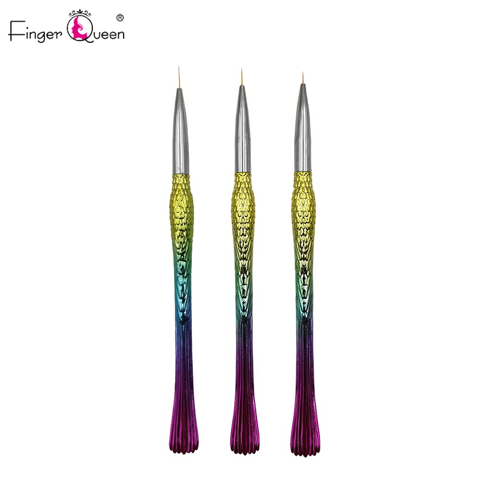 Set van 3 nagelborstels, zeemeerminstaaf, tekenpen, laat je nagels prachtige rondingen krijgen, kunstnagelpen, manicure-instrumenten