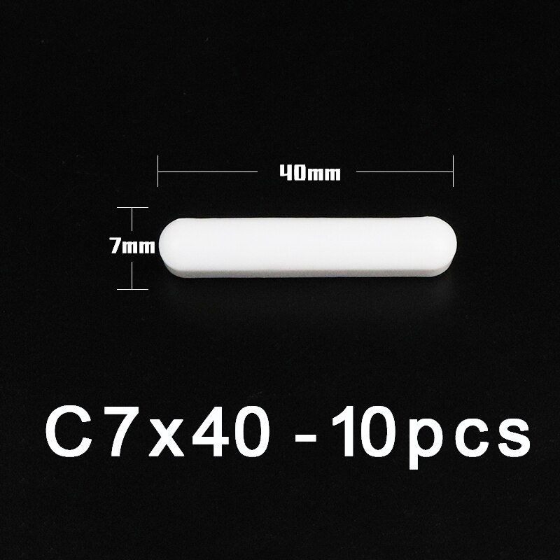 PTFE Magnet Rührer Rühren Bar Zylindrischen Typ-C Magneton Rühren Rührgerät Weiß Dreh Riegel, mehrere Größen Für Wahl, 10 stücke: C7x40mm-10Stck