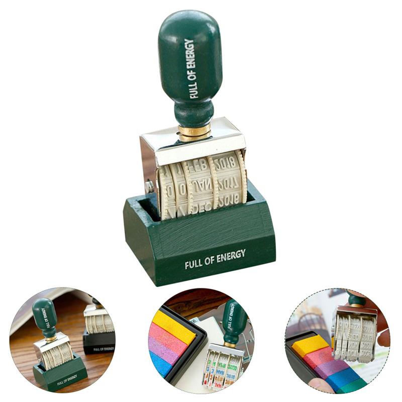 Tampon numérique avec bouton multifonction, Date, tampon à rouleau, papeterie scolaire, Vintage, Date, timbres-poste, DIY bricolage