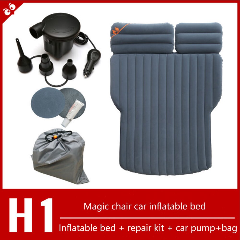 Car Special Inflatable Mattress Flocking Car Bed SUV Multi-Function Automatic Inflatable Bed Soft Sleeping Pad Bed For Camping: H1