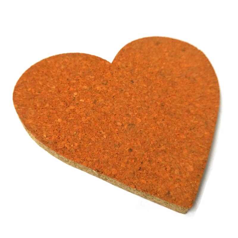 4 Stks/set Hart Sharp Oranje Kurk Hout Prikbord Phellem Kurk Houten Bulletin Board Enkele Zachte Houten Muur Board Met sticker