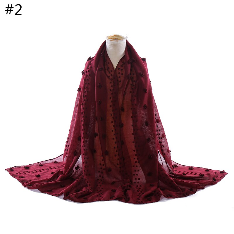 1 Pc Viscose Effen Oversize Shalws Moslim Hijab Lady Gerimpelde Wraps Vrouwen Mode Sjaals Lange Hoofd Uitlaat Islamitische Sjaal: color 2