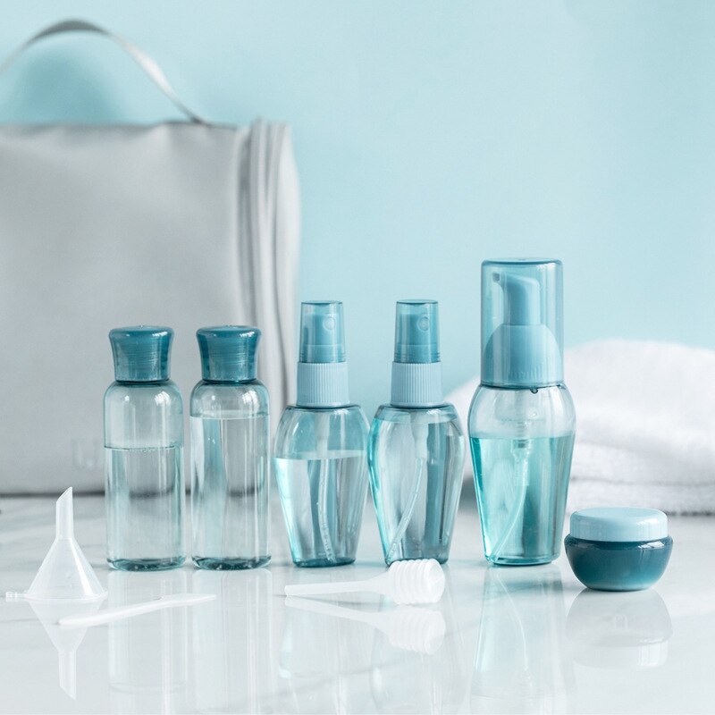 Reisformaat toiletflessenset, cosmetische make-up vloeistofcontainers, lekvrije reisaccessoire met opbergvakje voor mannen en vrouwen , 4