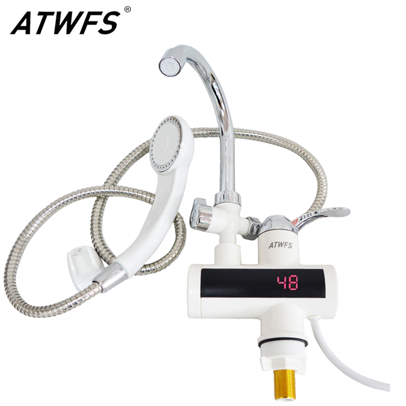 ATWFS Instant Water Heater Faucet Shower Pool Heater Kitchen Portable Electric Tankless Water Heater Water Tap 220v 3000w