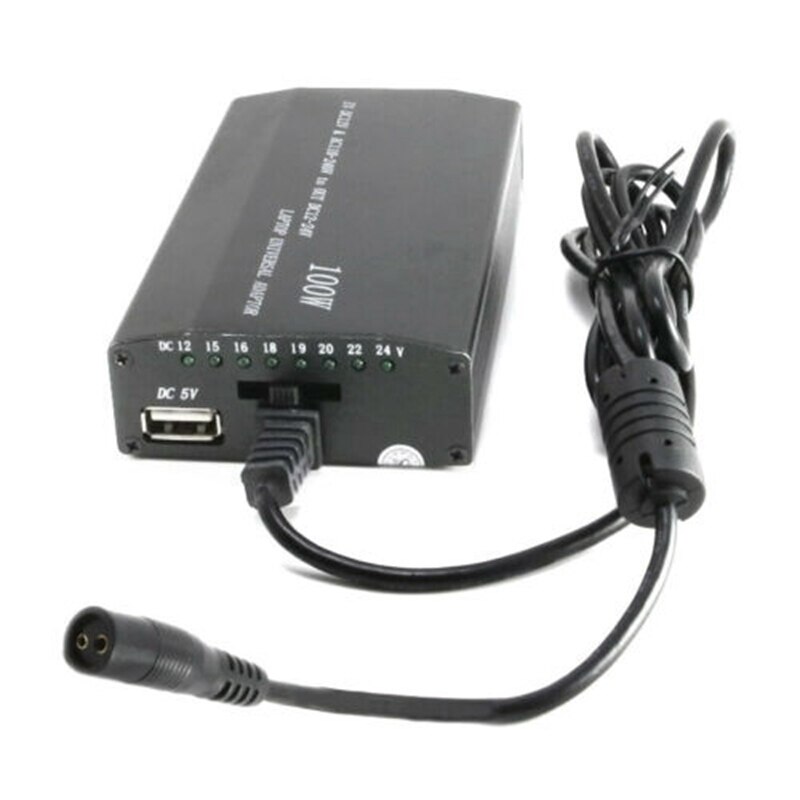 100W Notebook Universele Adapter Laptop Usb Lader Autolader 12V-24V Verstelbare Voltage-Eu plug