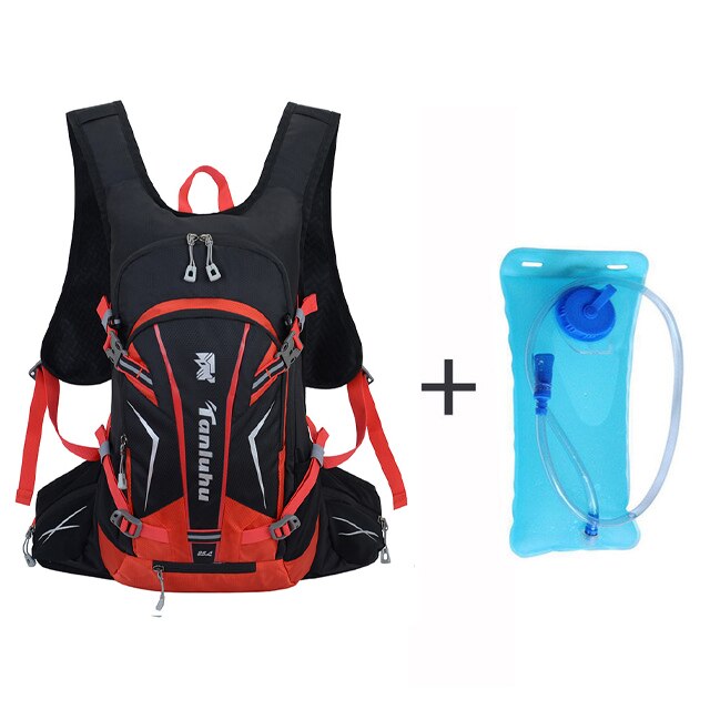 25L Waterproof Cycling Backpack Men And Women Hiking Camping Running Backpack Outdoor MTB Sports Hydration Backpack: red  2L water bag