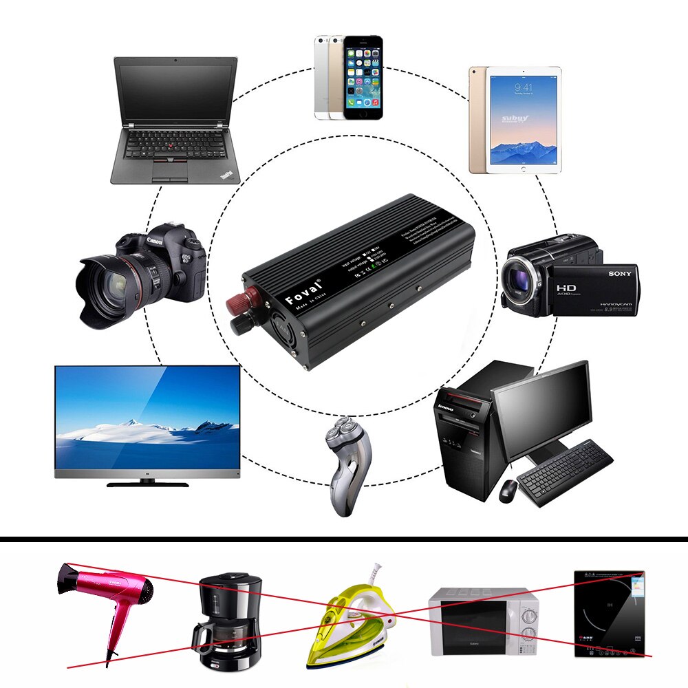 12V/24V 1500W/2000W/2600W Auto Accessories Led Charger Adapter 4.8A 2USB Charger Converter Car Solar Boost Power Inverter