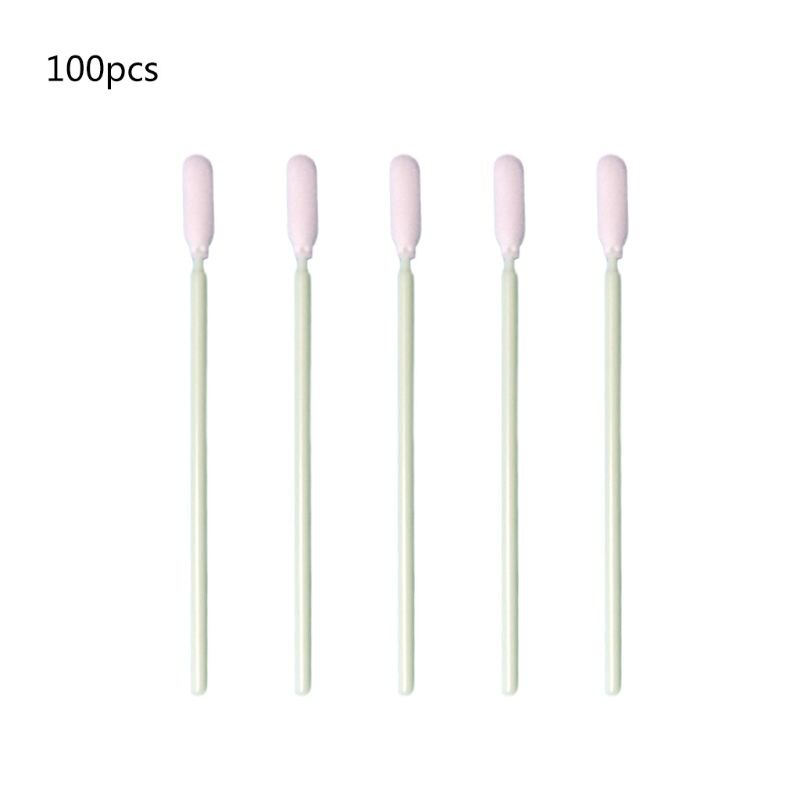 100Pcs Small Flexible Head Disposable Cleaning Swab Sponge Dust Free Round Foam Tipped Sticks for Camera Optical Lens Printer