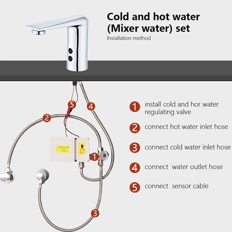 Infrared Sensor Mixer Tap Faucet Bathroom Sink Water Faucet Electronic Basin Sense Faucets for The Bathroom Deck mounted
