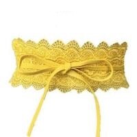 black white wide corset lace belt female self-tie belt belt girth belt women's belt wedding dress belt accessories: yellow
