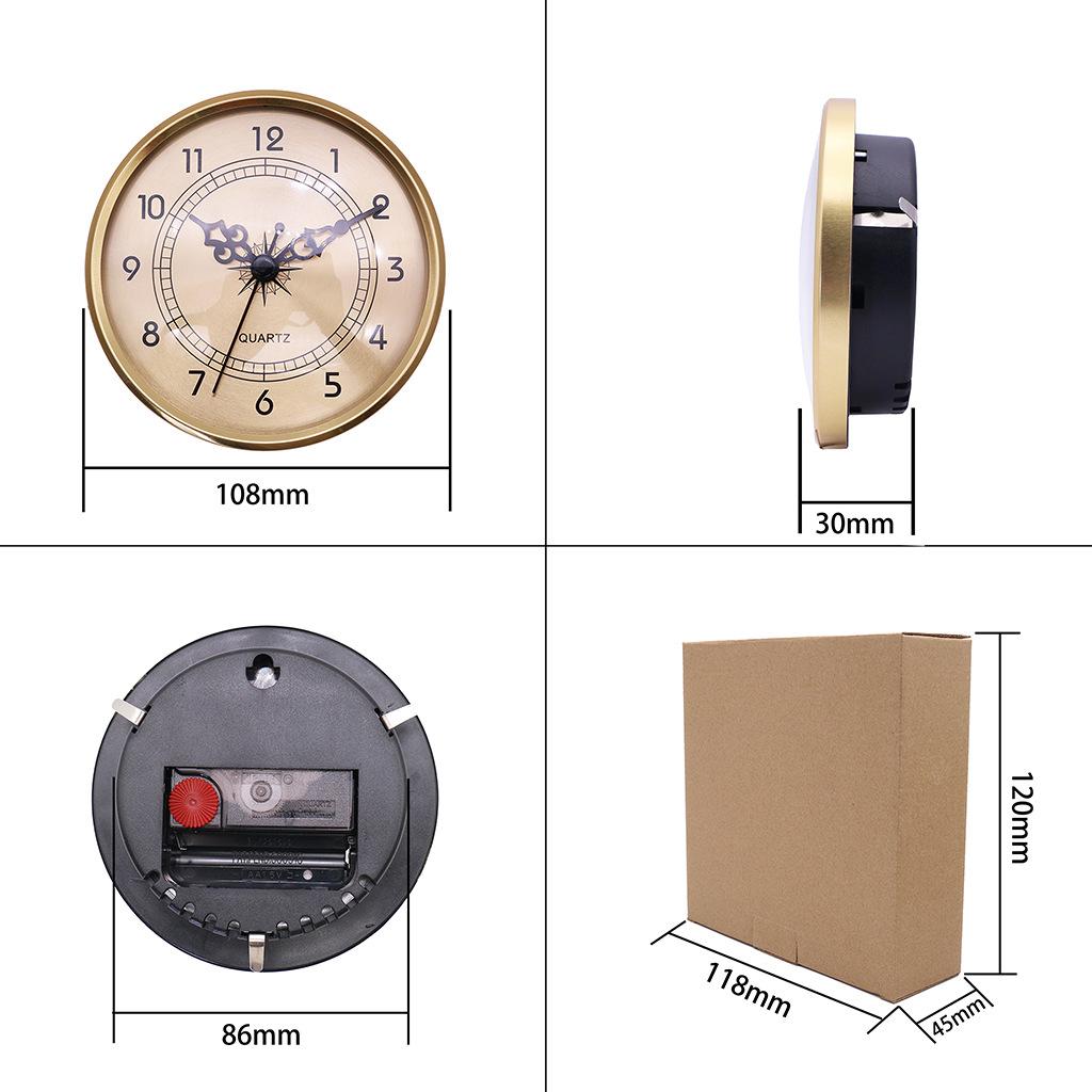 Skeleton Round Quartz Clock Insert Gold Trim Arabic Numeral Repairs Fit 3.39" Hole