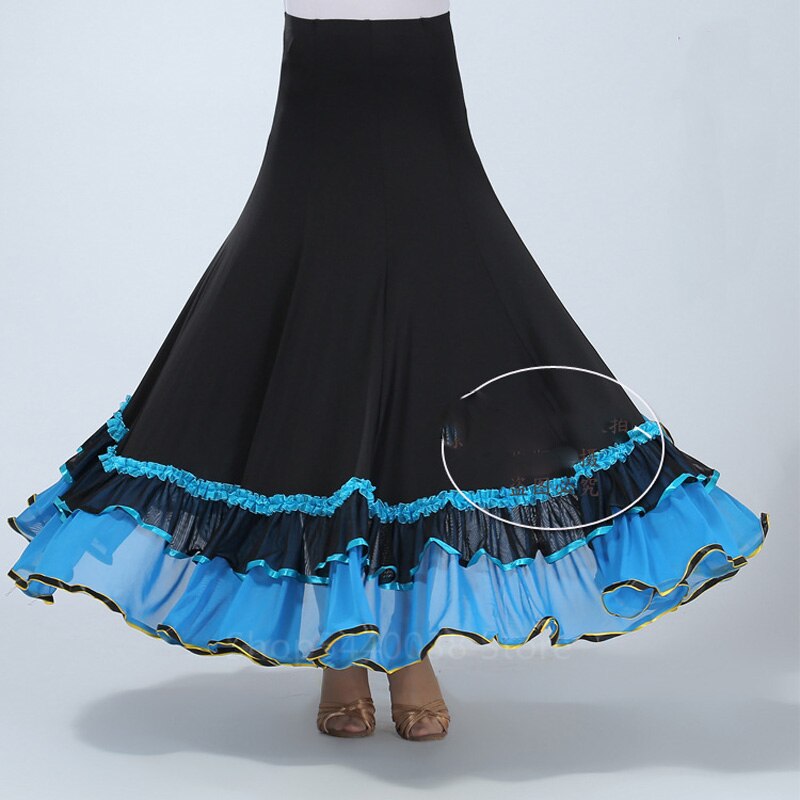 Vestidos de Flamenco español para mujer, 6 colores, falda de baile gitano con volantes, Vestido largo de baile clásico: Color3