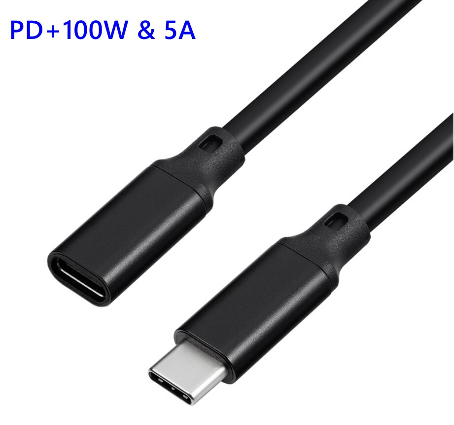 10Gbps Gen2 Typ-C USB 3,1 Männlichen zu USB-C Weiblichen 100W Lade Kabel Extender Cord reversible 0,2 m -5m