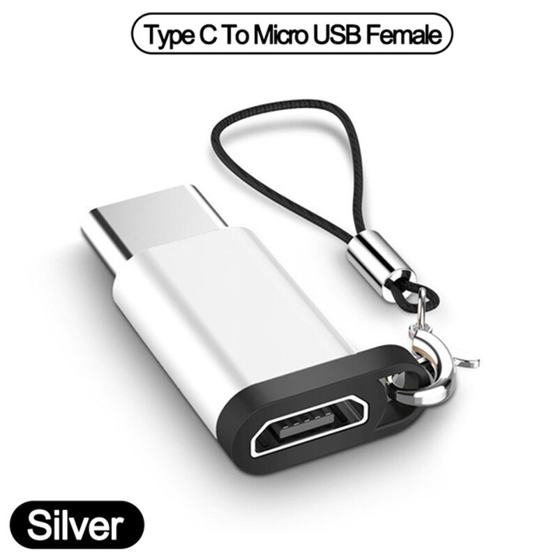 Convertitore di cavo da maschio a USB femmina di tipo C per telefono cellulare 2in1 connettore da Micro usb a USB adattatore OTG per laptop U Disk Mouse: Type C-Micro Silver