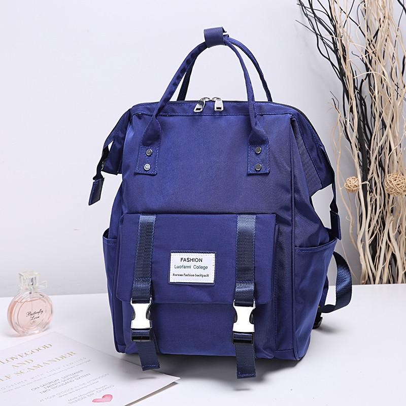 Mochila de náilon feminina, mochila escolar para mulheres, adolescentes, bolsa de viagem para cuidados com o bebê: Blue