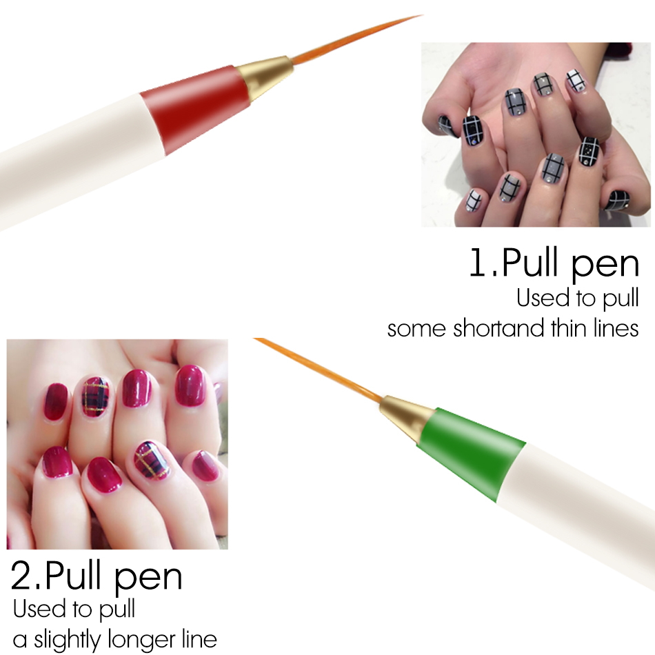 ROHWXY-Juego de brocha de pintura de uñas, 12 Uds. Gradiente de de uñas con efecto de pinceles para poligel, herramientas de manicura, cepillo