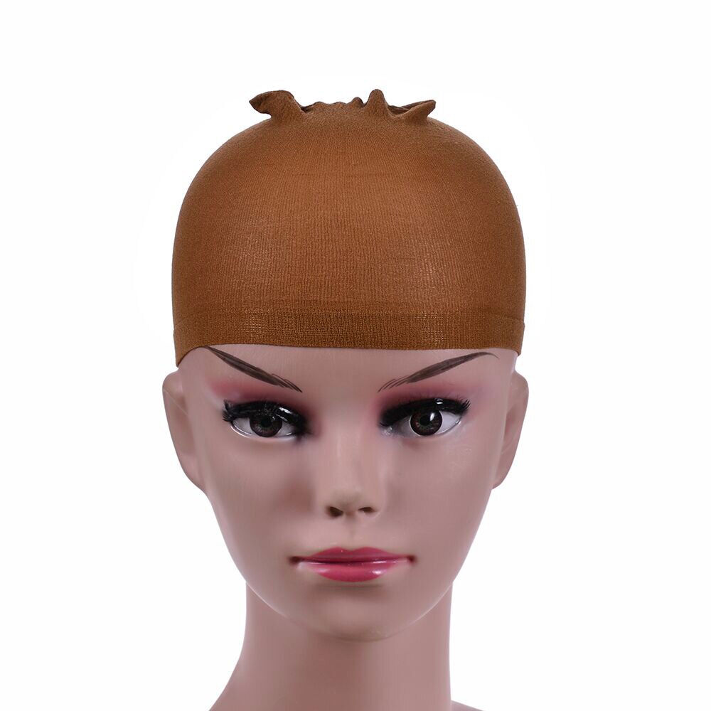 2 Stuks/pak Beste Deluxe Haar Pruik Cap Haarnetjes Voor Weave Stretch Mesh Pruik Cap Voor Het Maken Pruiken Haar care Styling: Brown B 2 pieces