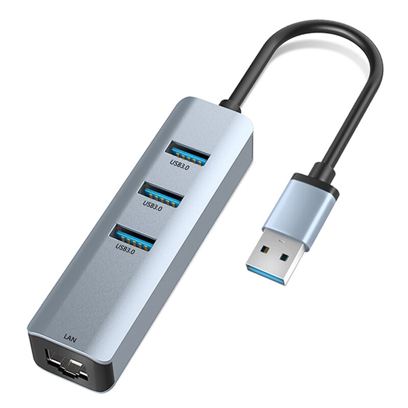 -USB C Hub Splitter Ethernet RJ45 Gigabit Ethernet Adapter Gratis Drive USB-C Splitter Multipoort Usb 3.0 Poorten Voor Laptop