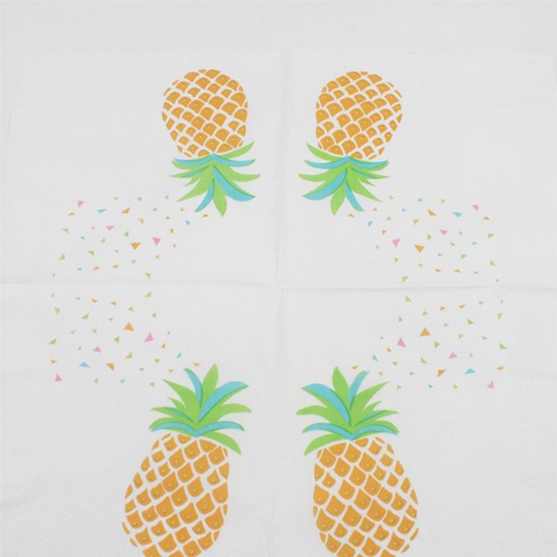 20 Sheets/Pack Servetten Ananas Zachte Feestartikelen Papieren Handdoek Weefsels Voor Bruiloft Verjaardag Festival
