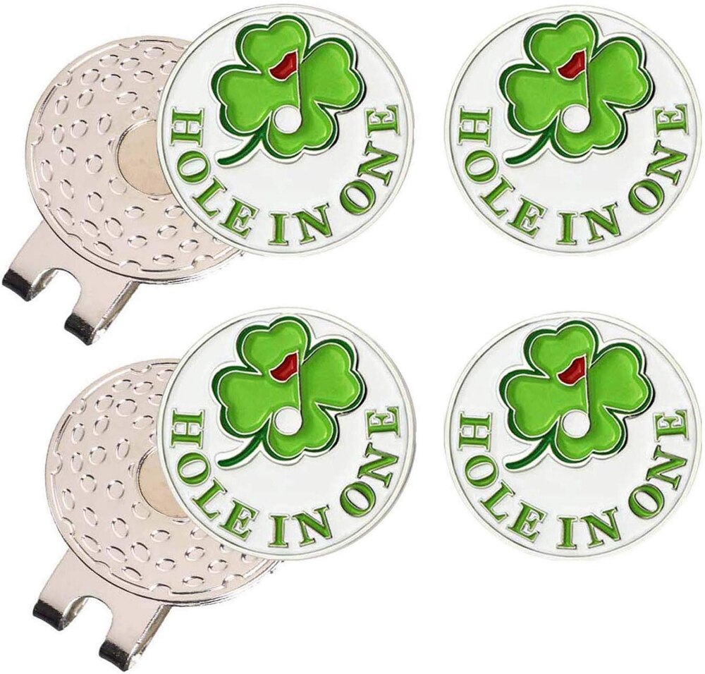 Langlebige Starke Entfernbare Magnetische Golf Hütte Clip 2 Stck mit 4 Golf Ball Marker Legt Leicht zu Kappe: Stil 2